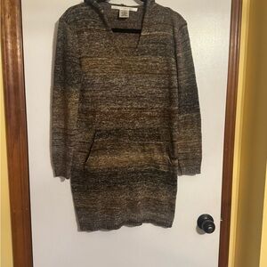 ✨ Max Studio Hooded Knit Sweater Dress Tunic – Medium – Olive Brown ✨